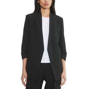 Aritzia Babaton Power Blazer Black Mirror Crepe Hip Length Sz 6
